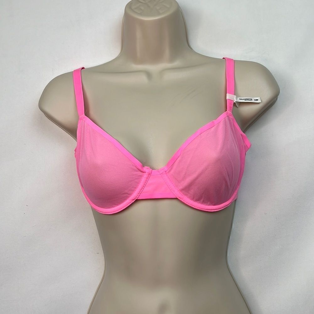 Aerie Smoothez Pink mesh Balconette unlined bra NWT
